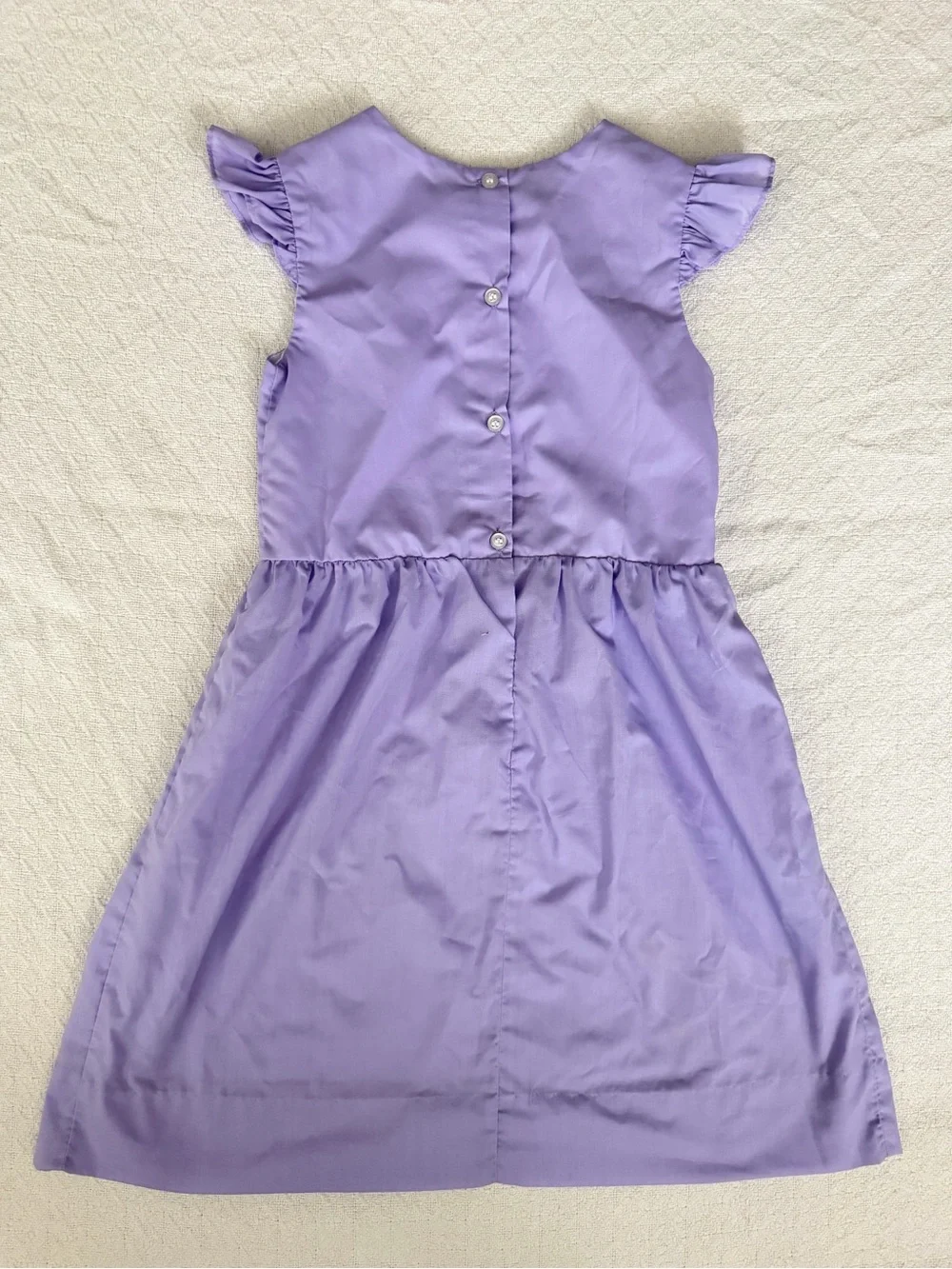 City Beautiful Children’s Boutique Lilac Flutter Sleeve Dress Appliqués Ducks